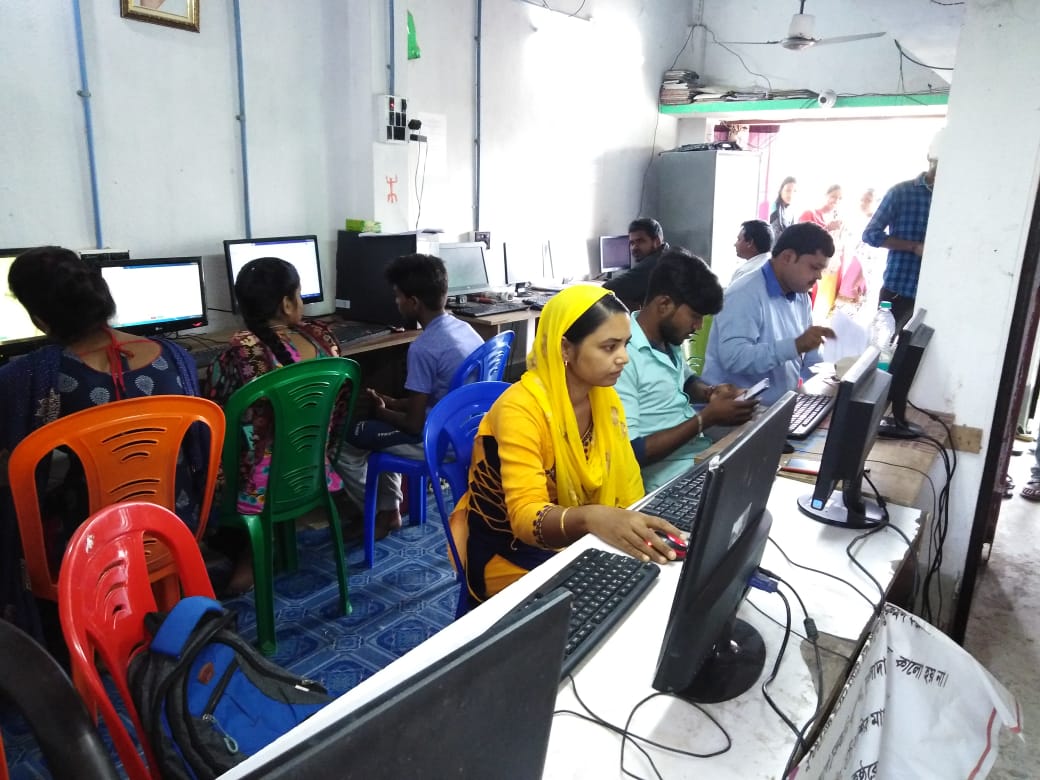 Students practicing at Computer Training Centre workstations