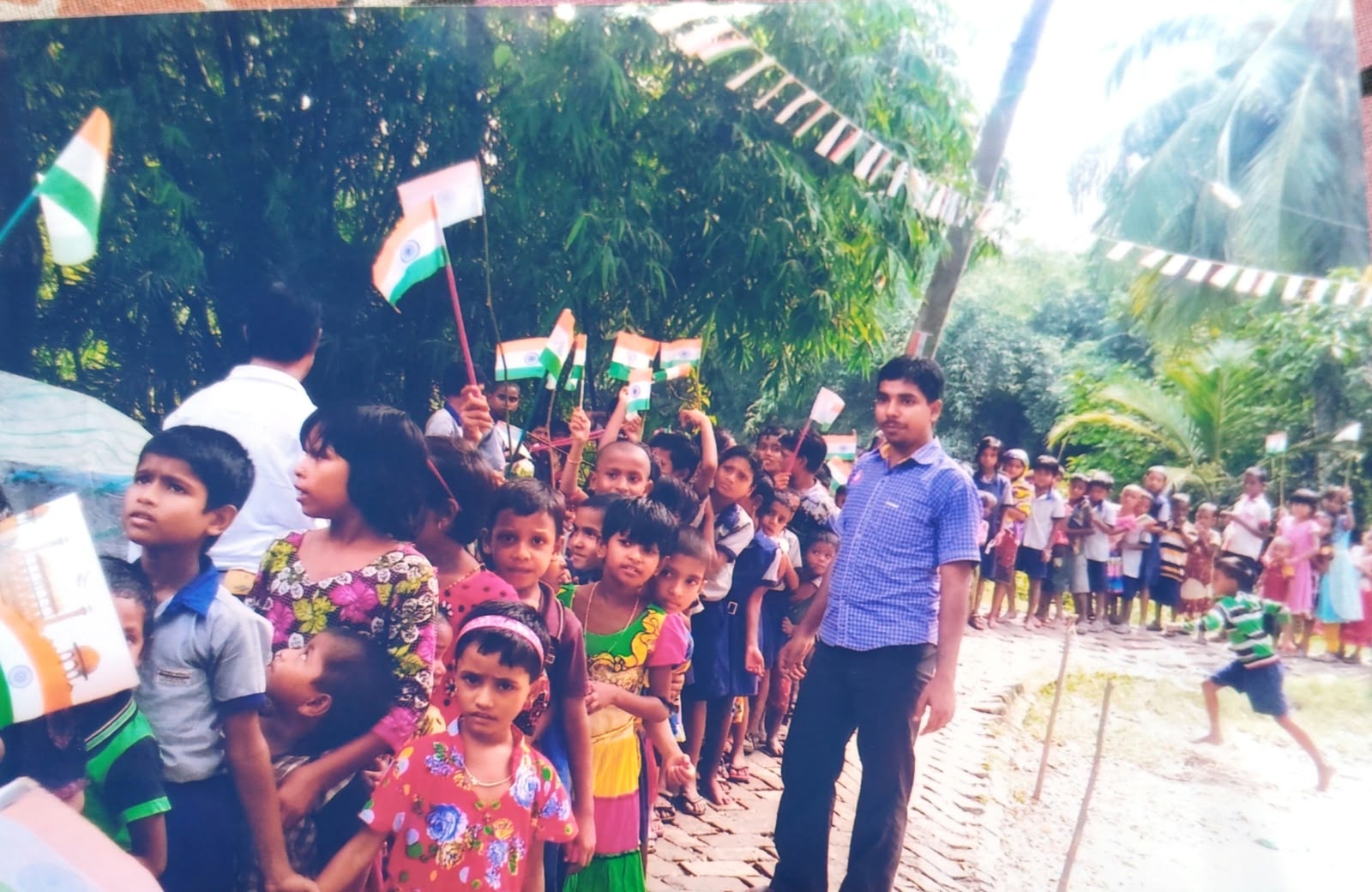 Children holding national flags