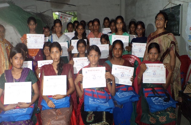 Certificate and award distribution to adolescent girl trainees